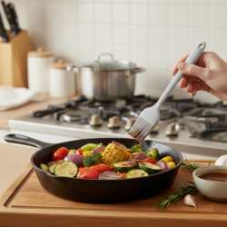 Silikonowy pędzelek kuchenny - szary WELLHAUS