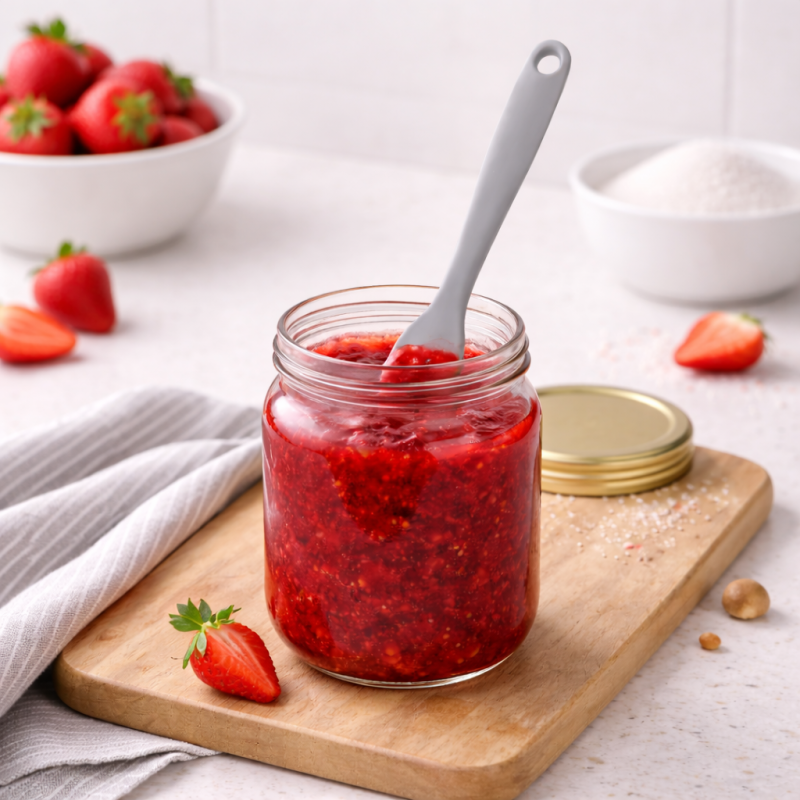 Silikonowa szpatułka do słoików - szara WELLHAUS