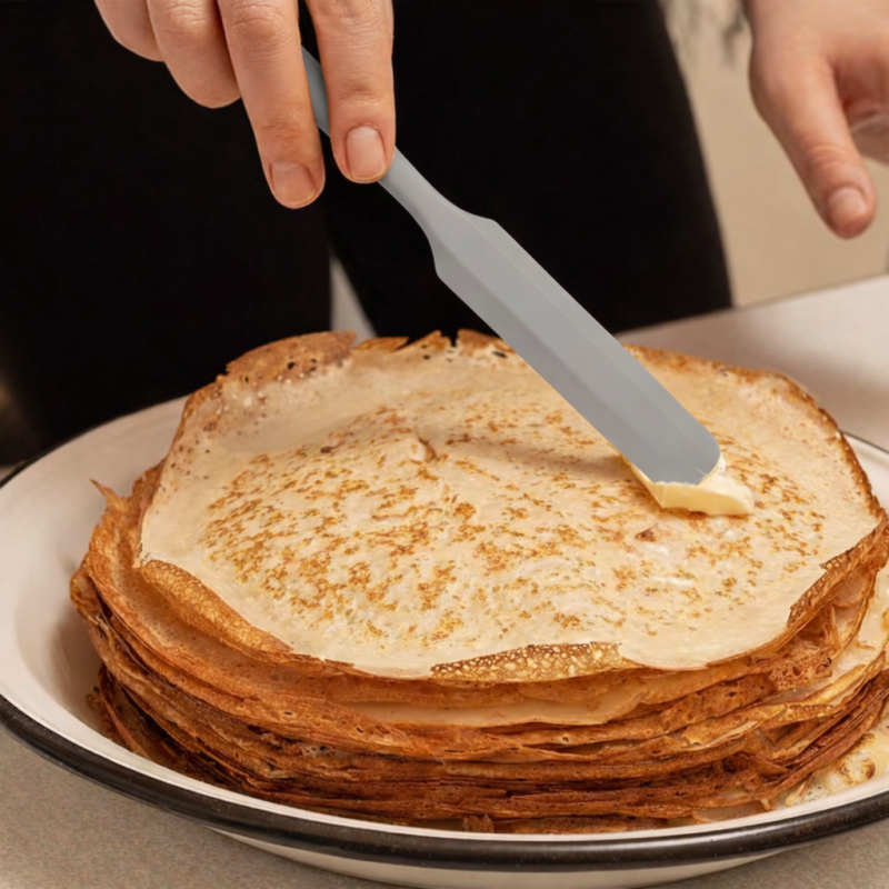 Silikonowa szpatułka do słoików - szara WELLHAUS