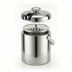 Wiaderko do lodu ze szczypcami  1,3L  stal nierdzewna WELLHAUS