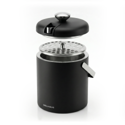 Wiaderko do lodu ze szczypcami 1,3l czarne WELLHAUS