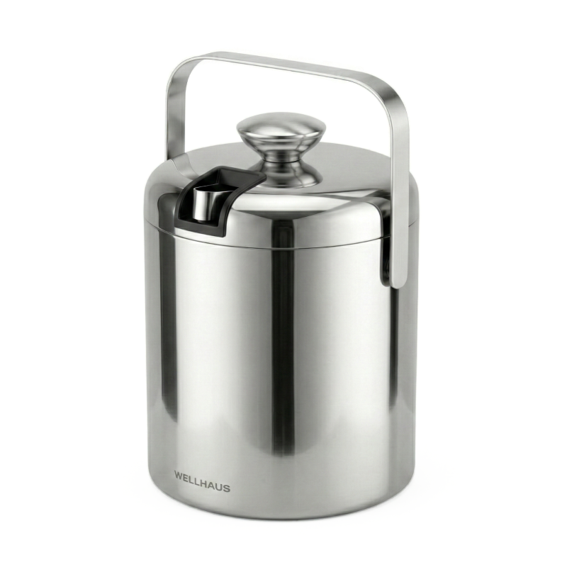 Wiaderko do lodu ze szczypcami  1,3L  stal nierdzewna WELLHAUS