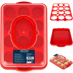 Pojemnik na ciasto QZ2031 czerwony 31x10cm WELLHAUS