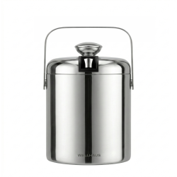 Wiaderko do lodu ze szczypcami  1,3L  stal nierdzewna WELLHAUS