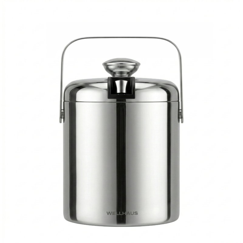 Wiaderko do lodu ze szczypcami  1,3L  stal nierdzewna WELLHAUS