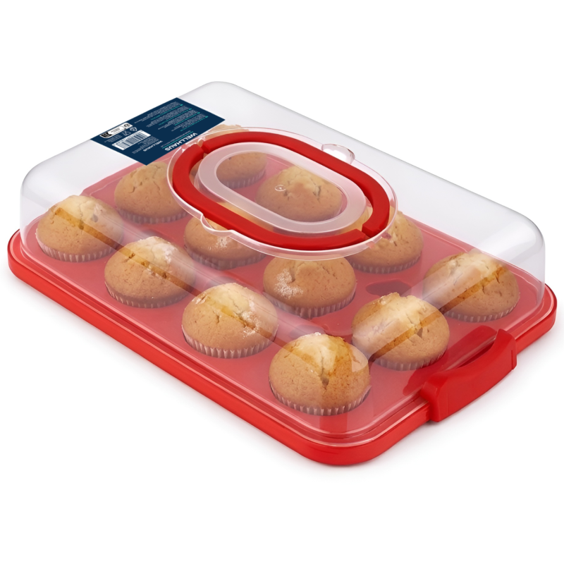 Pojemnik na ciasto QZ2031 czerwony 31x10cm WELLHAUS