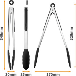 Szczypce kuchenne czarne WELLHAUS