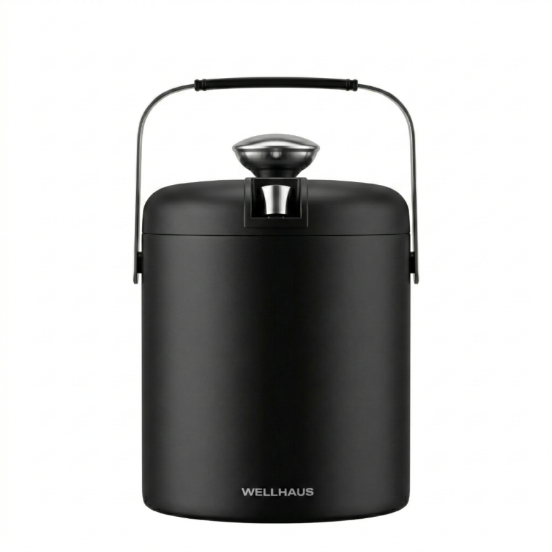 Wiaderko do lodu ze szczypcami 1,3l czarne WELLHAUS