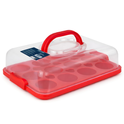 Pojemnik na ciasto QZ2031 czerwony 31x10cm WELLHAUS