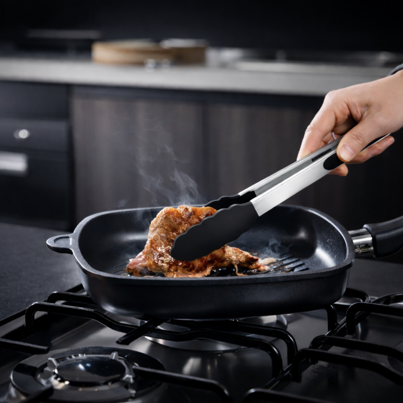 Szczypce kuchenne czarne WELLHAUS