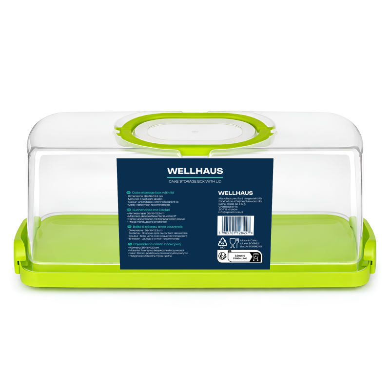Pojemnik na ciasto QZ2022 zielony 36x16x13,3 cm WELLHAUS