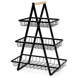 Koszyk 3-poziomowy na warzywa/owoce czarny WELLHAUS