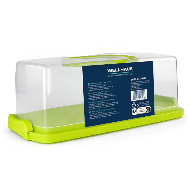 Pojemnik na ciasto QZ2022 zielony 36x16x13,3 cm WELLHAUS