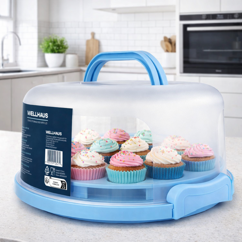 Pojemnik na ciasto QZ2025 niebieski 30x26,5x15,3 WELLHAUS