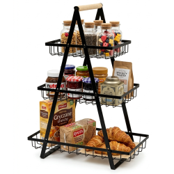 Koszyk 3-poziomowy na warzywa/owoce czarny WELLHAUS