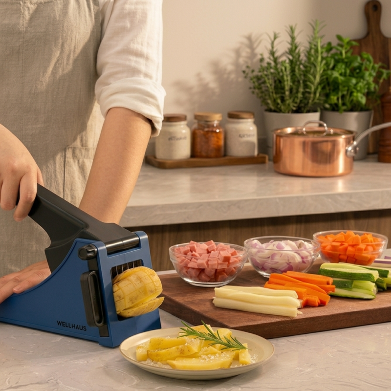 Krajalnica do frytek/warzyw granatowa WELLHAUS