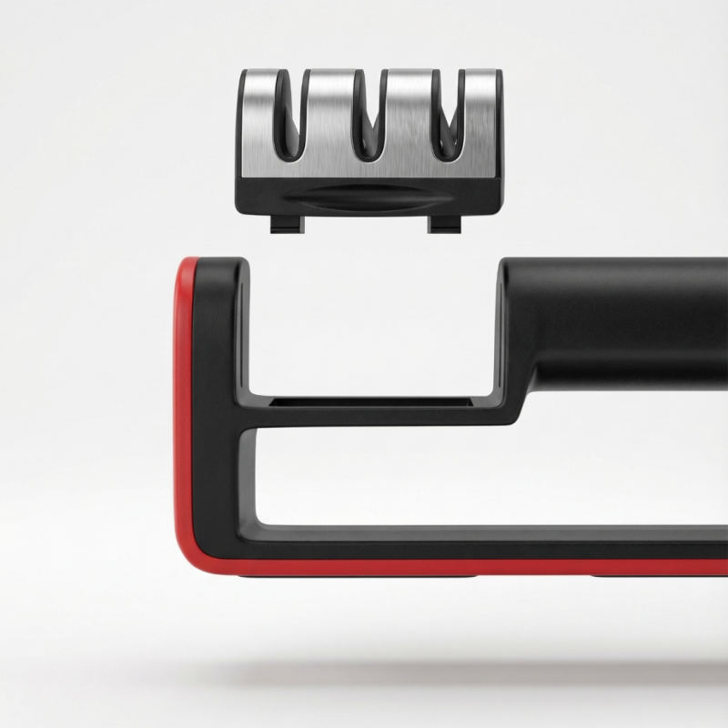 Ostrzałka do noży z 3 otworami czarna WELLHAUS