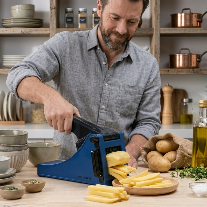 Krajalnica do frytek/warzyw granatowa WELLHAUS