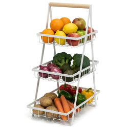 Koszyk 3-poziomowy na warzywa/owoce biały WELLHAUS