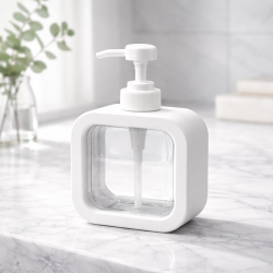 Butelka na mydło/szampon 500ml biała kwadratowa WELLHAUS