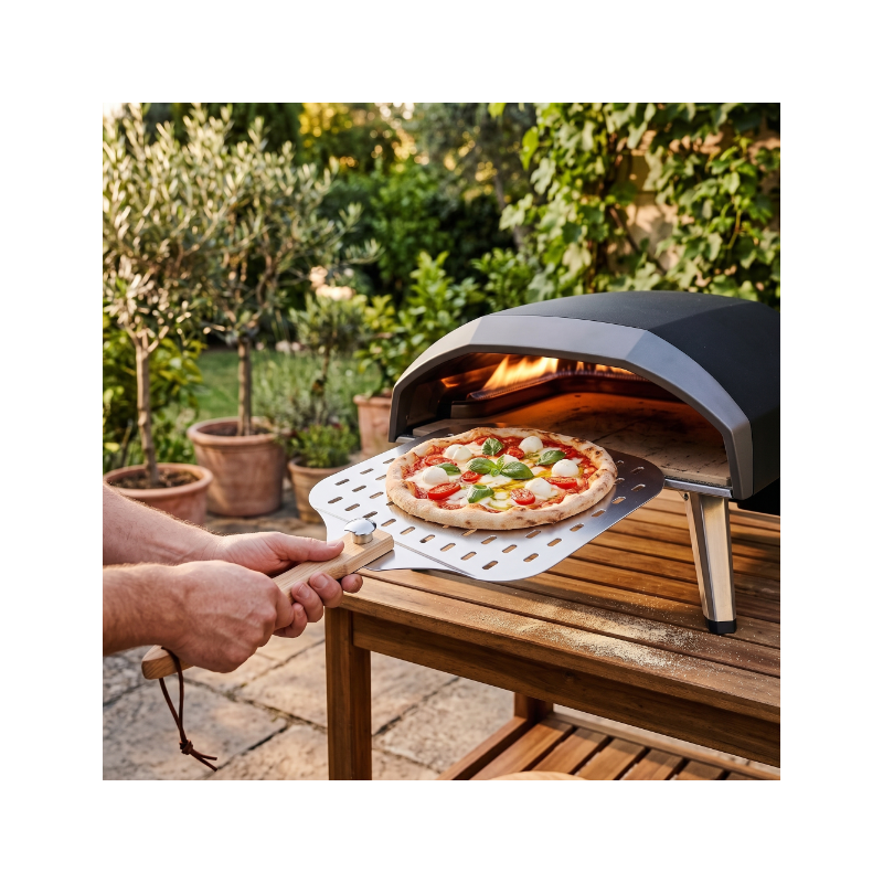 Perforowana łopatka do pizzy aluminiowa z otworami (Typ D) WELLHAUS