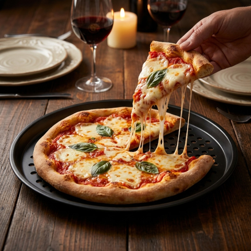 Forma do pieczenia pizzy o średnicy 32 cm z otworami WELLHAUS