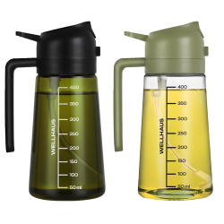 2x Dyspenser spryskiwacz do oleju/octu (zielony + czarny) 470ml WELLHAUS